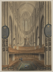 29042 Interieur van de Domkerk te Utrecht uit het westen: gezicht vanuit het transept van de kerk, die is ingericht ...